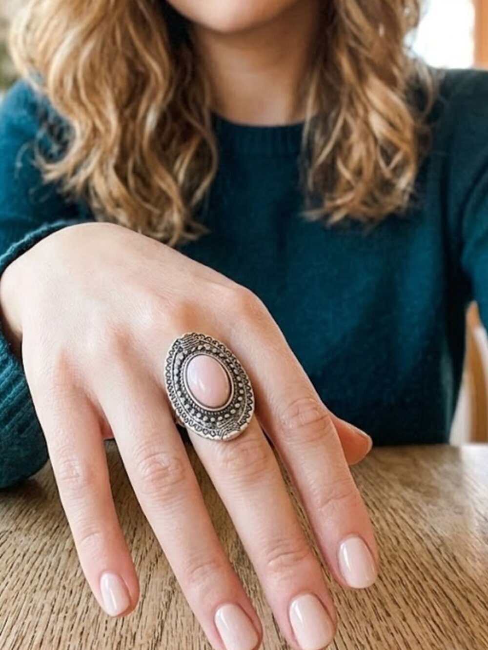 Ladies Pink Aztec Ring - Picture 3 of 7